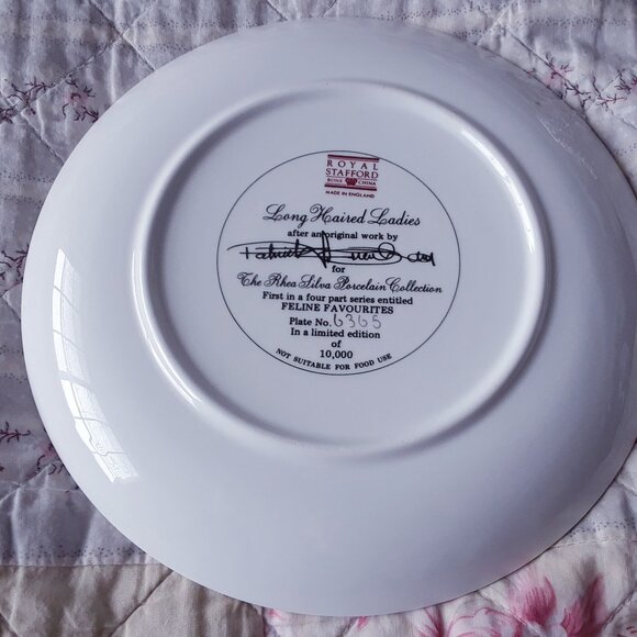 Vintage Royal Stafford Bone China Cat Plate - Picture 5 of 6